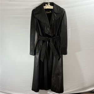 Vintage Country Pacer Genuine Leather Trench Coat